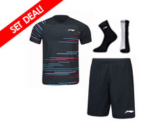 Men's Badminton Clothing Set [BLACK]