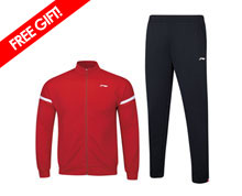 Badminton Clothes - Men's Warm Up Suit [RED]
