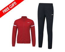 Badminton Clothes - Women's Warm Up Suit [RED]
